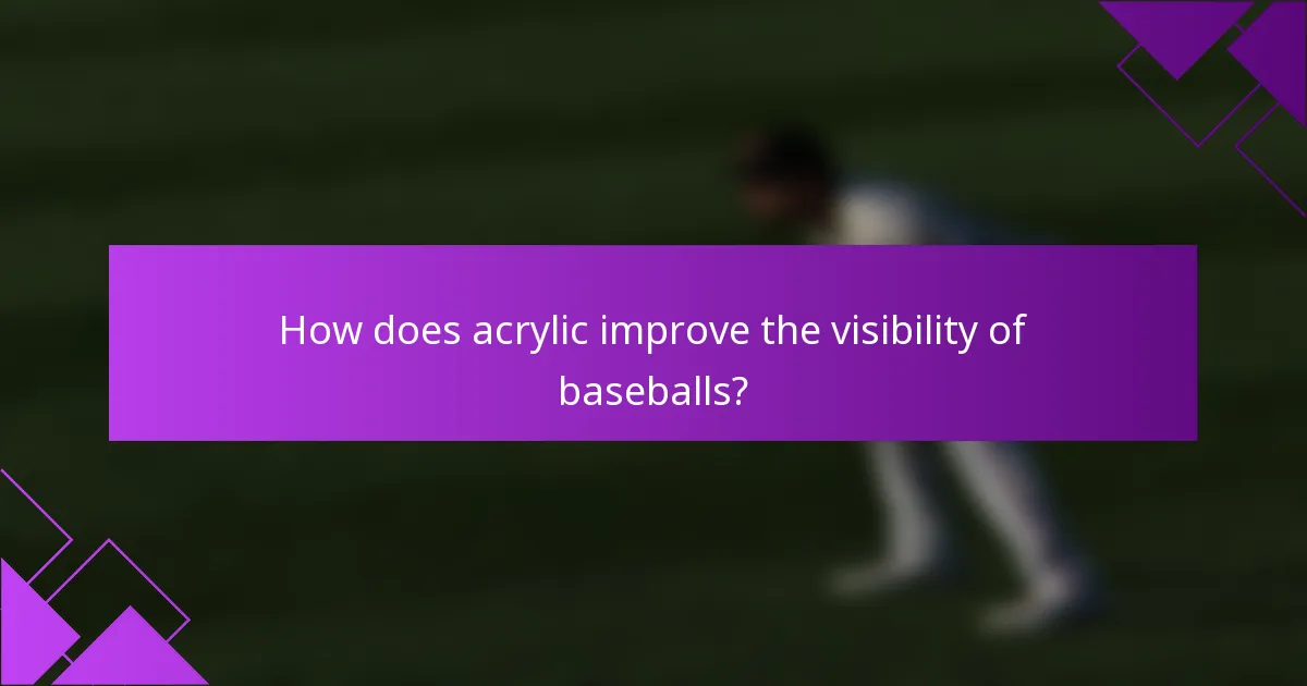 How does acrylic improve the visibility of baseballs?