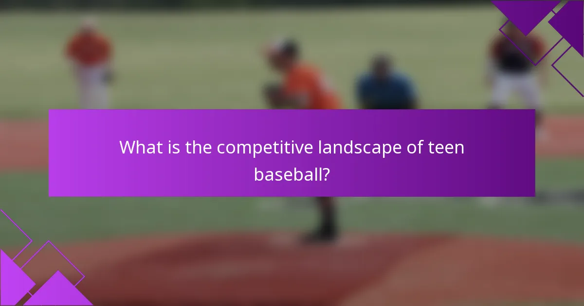 What is the competitive landscape of teen baseball?