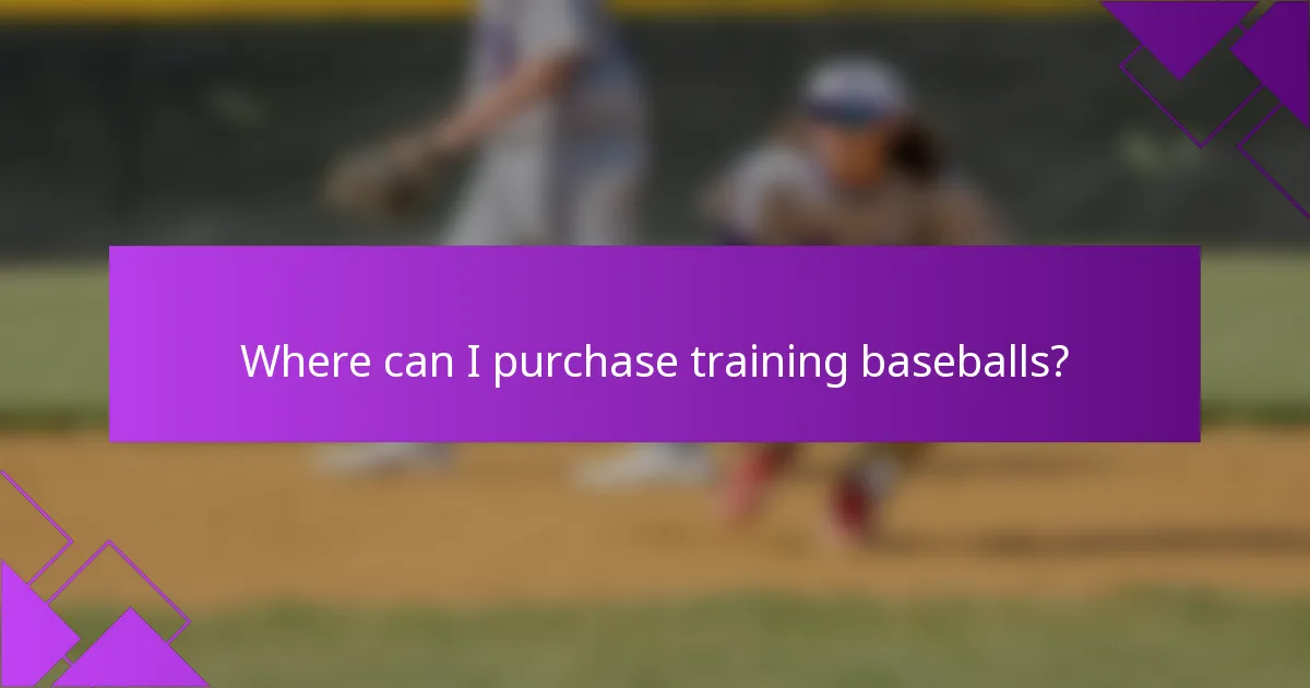 Where can I purchase training baseballs?