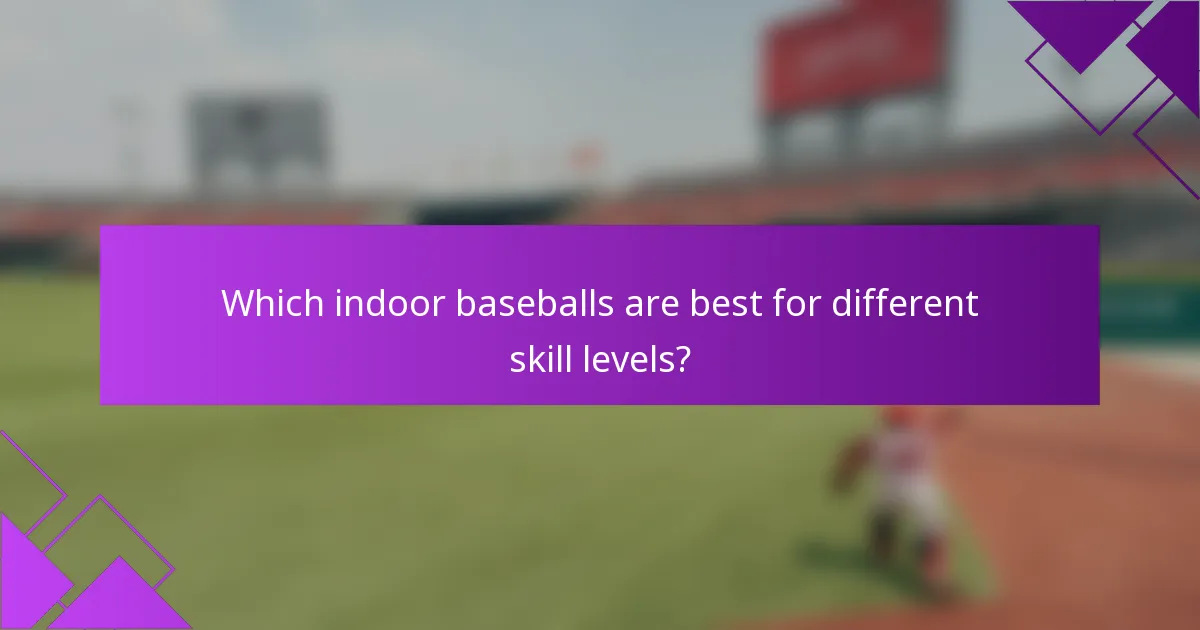 Which indoor baseballs are best for different skill levels?