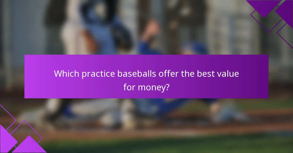 Which practice baseballs offer the best value for money?